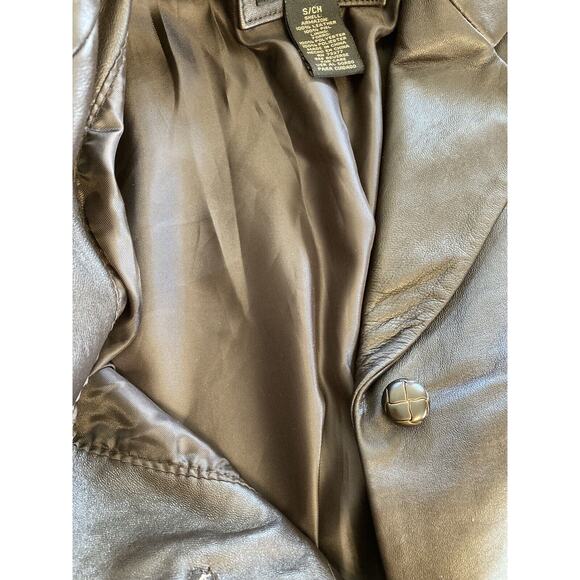 Women's Misses Croft and Barrow Brown Lambskin Leather Jacket Coat Small NWT - Picture 7 of 12